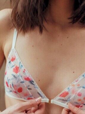 Ysé Paris Triangle Bra Floral Print Tulle 90C (34C)